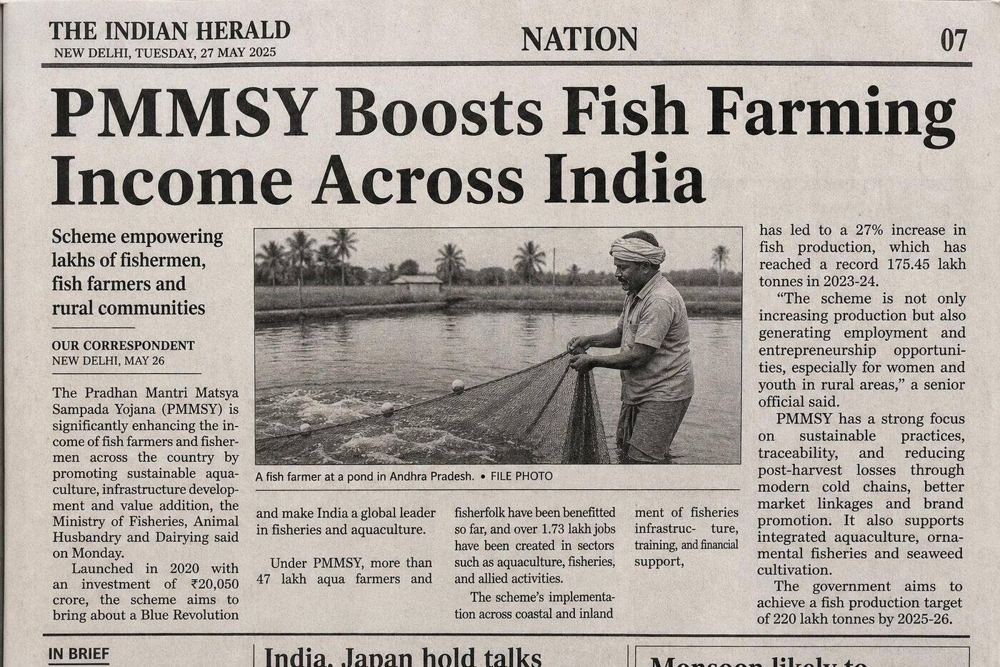 PMMSY boosts fish farming income across India